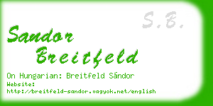 sandor breitfeld business card
