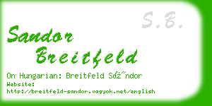 sandor breitfeld business card
